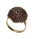Bague grenat demi boule pavée