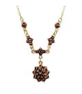 Collier fleur grenat