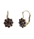Boucles d’oreilles fleurs 8mm grenat
