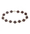 Bracelet grenat fleurs
