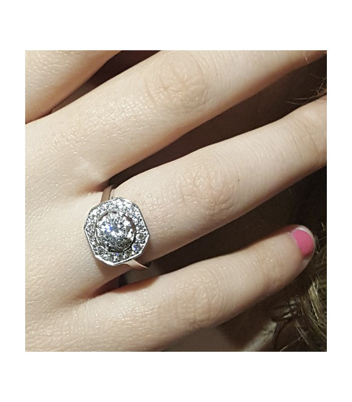 Bague argent carrée