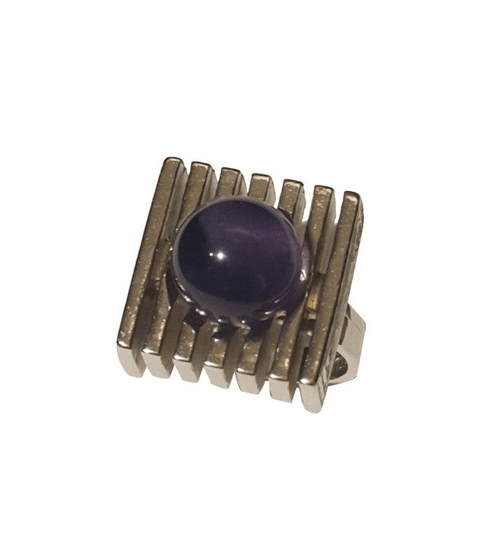 Bague argent boule améthyste veritable 